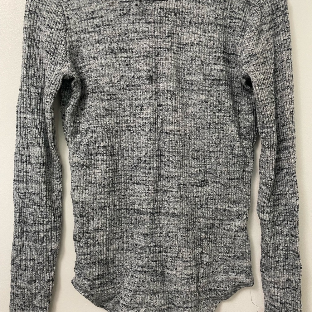 Revamped Women's Crewneck Ribbed Sweater - Gray Heather